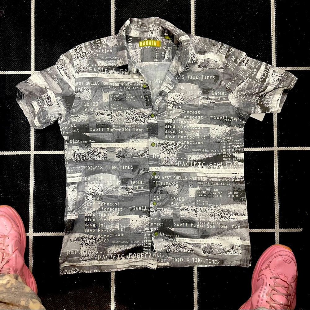 Kahala Hawaii Vintage Men’s Graphic Button Shirt Sz LG EUC MADE IN USA 🇺🇸